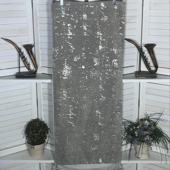 Glitz Shimmering Sequin Table Runner for Home Decor Tassel Accents Silver Gray - Picture 5 of 13